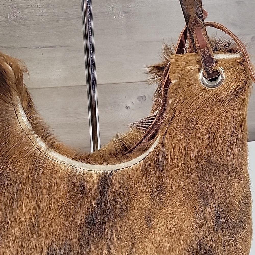 Kurtmen Design Cowhide Horse Hair Cross Shoulder Bag Hobo Tote Purse Handbag - Picture 5 of 14